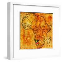 Namibia on Actual Map of Africa-michal812-Framed Art Print