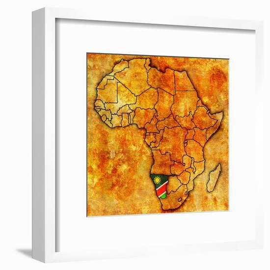 Namibia on Actual Map of Africa-michal812-Framed Art Print