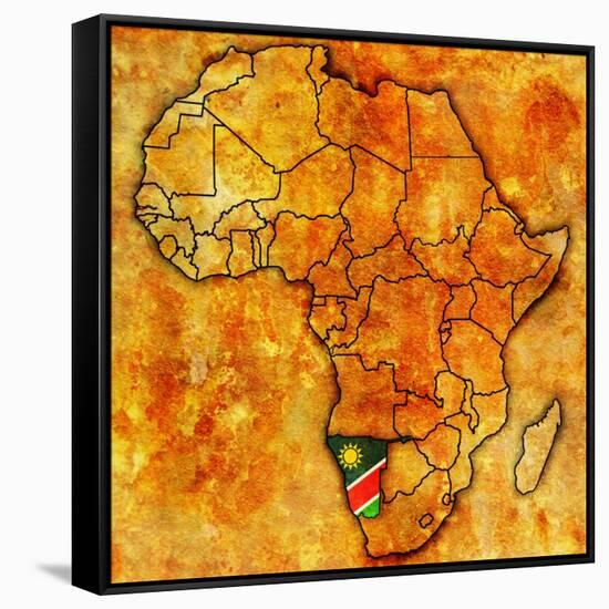 Namibia on Actual Map of Africa-michal812-Framed Stretched Canvas