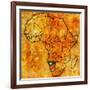 Namibia on Actual Map of Africa-michal812-Framed Art Print