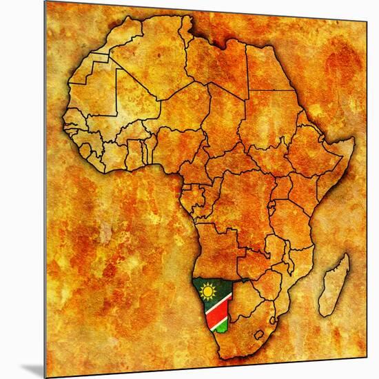 Namibia on Actual Map of Africa-michal812-Mounted Art Print