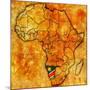 Namibia on Actual Map of Africa-michal812-Mounted Art Print