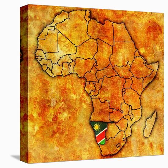 Namibia on Actual Map of Africa-michal812-Stretched Canvas