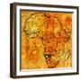 Namibia on Actual Map of Africa-michal812-Framed Art Print