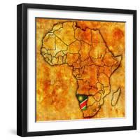 Namibia on Actual Map of Africa-michal812-Framed Art Print