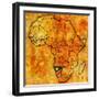 Namibia on Actual Map of Africa-michal812-Framed Art Print