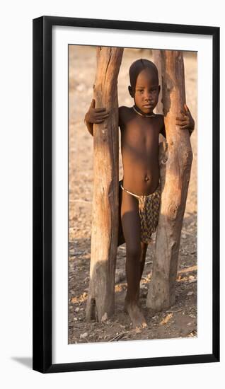 Namibia, Opuwo. Young Himba child in late afternoon light.-Wendy Kaveney-Framed Photographic Print