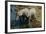 Namibia, Two African Bush Elephants Drinking Water from River, Elevated View-Nosnibor137-Framed Photographic Print