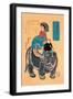 Namibian Ukiyo-E Elephant-null-Framed Art Print