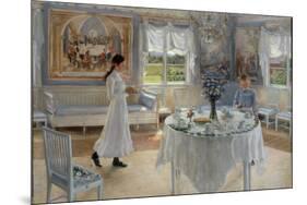 Namnsdag A Day of Celebration. Date/Period: 1902. Painting. Oil on canvas. Height: 880 mm (34.64...-FANNY BRATE-Mounted Poster