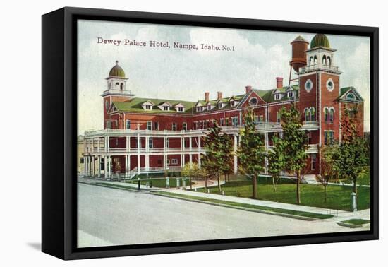 Nampa, Idaho - Exterior View of the Dewey Palace Hotel, c.1909-Lantern Press-Framed Stretched Canvas