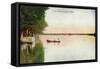 Nampa, Idaho - View of a Couple Canoeing on Lake Ethel, c.1920-Lantern Press-Framed Stretched Canvas