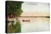 Nampa, Idaho - View of a Couple Canoeing on Lake Ethel, c.1920-Lantern Press-Stretched Canvas