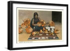 Nampeya, Hopi Pottery Maker-null-Framed Art Print