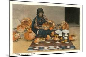 Nampeya, Hopi Pottery Maker-null-Mounted Art Print