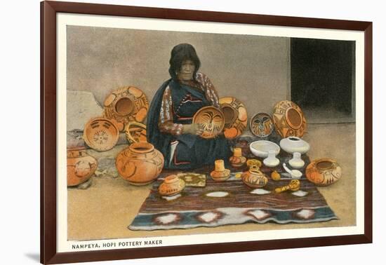 Nampeya, Hopi Pottery Maker-null-Framed Art Print