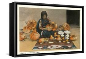 Nampeya, Hopi Pottery Maker-null-Framed Stretched Canvas