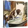 Nana Baths Michael, Illustration from 'Peter Pan' by J.M. Barrie-Nadir Quinto-Stretched Canvas