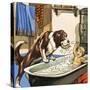 Nana Baths Michael, Illustration from 'Peter Pan' by J.M. Barrie-Nadir Quinto-Stretched Canvas