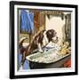 Nana Baths Michael, Illustration from 'Peter Pan' by J.M. Barrie-Nadir Quinto-Framed Giclee Print