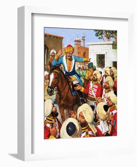 Nana Sahib's Guards Refuse to Shoot Prisoners of the Indian Mutiny-null-Framed Giclee Print