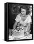 Nancy Drooling over a Pineapple Cake-Nina Leen-Framed Stretched Canvas