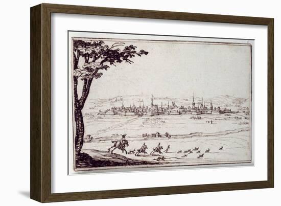 Nancy in the Distance: Harriers Pursuing a Hare-Jacques Callot-Framed Giclee Print