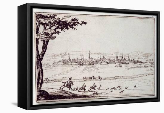 Nancy in the Distance: Harriers Pursuing a Hare-Jacques Callot-Framed Stretched Canvas