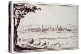 Nancy in the Distance: Harriers Pursuing a Hare-Jacques Callot-Stretched Canvas