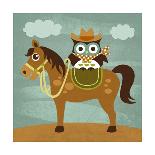 Cowboy Owl on Horse-Nancy Lee-Art Print