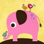 Elephant and Owl with Umbrella-Nancy Lee-Art Print