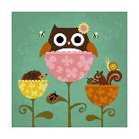 Owl Looking at Snail-Nancy Lee-Art Print