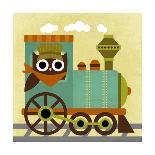 Owl Train Conductor-Nancy Lee-Art Print