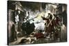Nancy Morgan Hart Driving British Soldiers from Her Home, American Revolution-null-Stretched Canvas