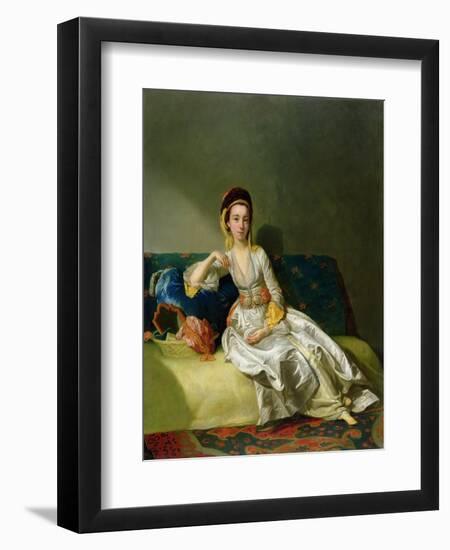 Nancy Parsons in Turkish Dress, C.1771 (Oil on Copper)-George Willison-Framed Premium Giclee Print