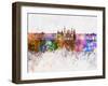 Nancy Skyline in Watercolor Background-paulrommer-Framed Art Print