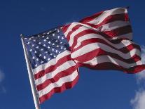American Flag Flaps in Wind, Cle Elum, Washington, USA-Nancy & Steve Ross-Photographic Print