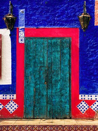 Detail of Colorful Wooden Door and Step, Cabo San Lucas, Mexico