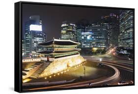 Nandaemun South Gate at Night, Seoul, South Korea, Asia-Christian-Framed Stretched Canvas
