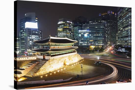 Nandaemun South Gate at Night, Seoul, South Korea, Asia-Christian-Stretched Canvas