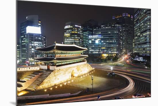 Nandaemun South Gate at Night, Seoul, South Korea, Asia-Christian-Mounted Photographic Print