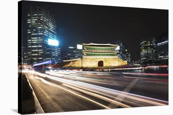 Nandaemun South Gate at Night, Seoul, South Korea, Asia-Christian-Stretched Canvas