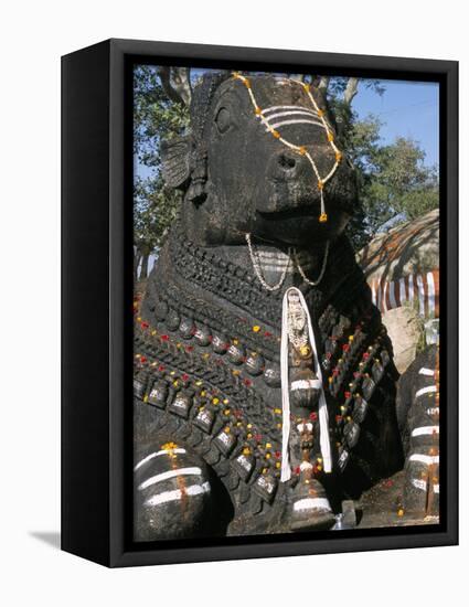 Nandi Bull Statue, Chamundi Hills, Karnataka, India-Occidor Ltd-Framed Stretched Canvas