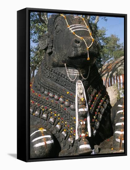 Nandi Bull Statue, Chamundi Hills, Karnataka, India-Occidor Ltd-Framed Stretched Canvas