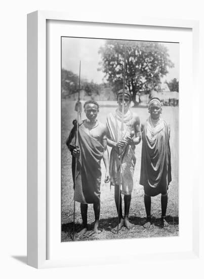 Nandi Warriors in Africa Photograph - Africa-Lantern Press-Framed Art Print