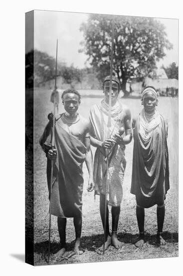 Nandi Warriors in Africa Photograph - Africa-Lantern Press-Stretched Canvas