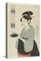 Naniwaya Teahouse Waitress Okita, C. 1793-Kitagawa Utamaro-Stretched Canvas