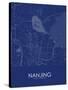 Nanjing, China Blue Map-null-Stretched Canvas