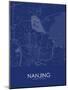 Nanjing, China Blue Map-null-Mounted Poster