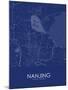 Nanjing, China Blue Map-null-Mounted Poster